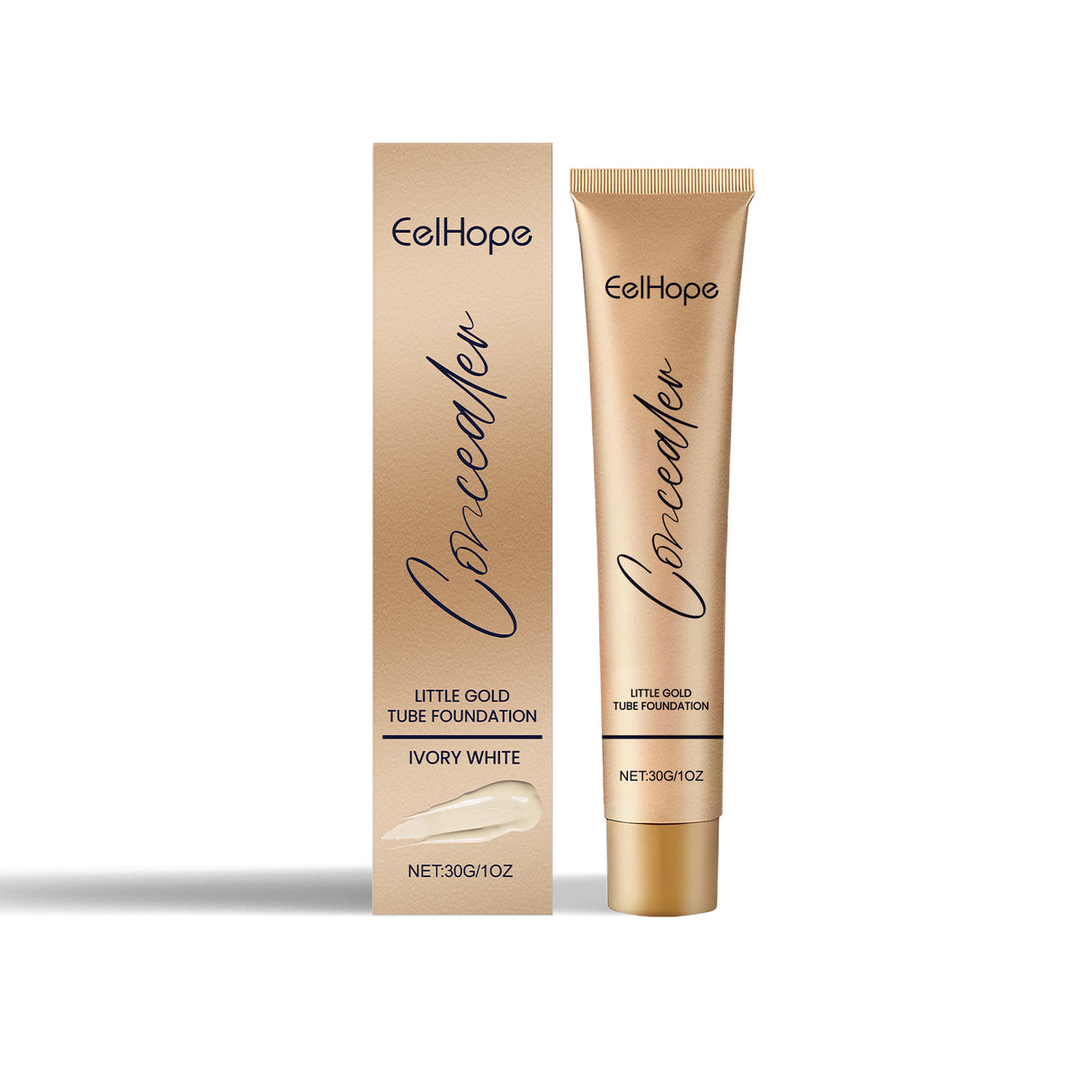 Small Gold Tube Foundation Concealer, Natural Lightweight Skin Concealer Not Easy To Remove Makeup Moisturizing Liquid Foundation - V.I.P Digital Presence