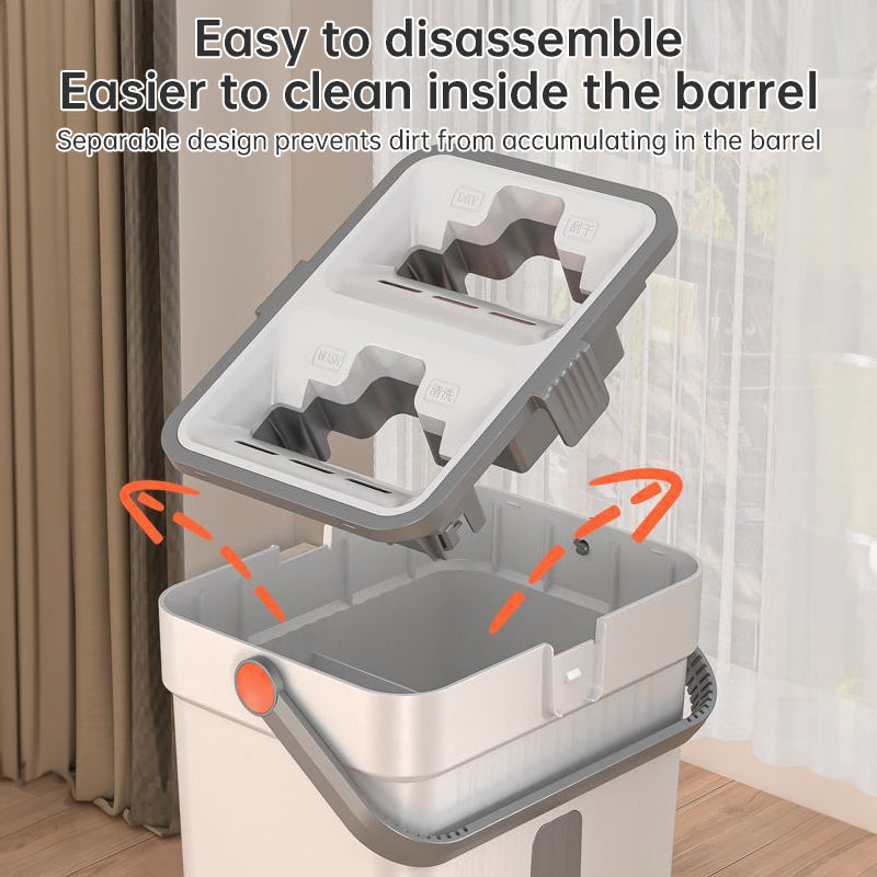 A 33cm Home Floor Cleaning Set: Hand Free Flat Mop & Bucket, 360° Rotating, Washable Microfiber, Lazy Cleaning Tool. - V.I.P Digital Presence