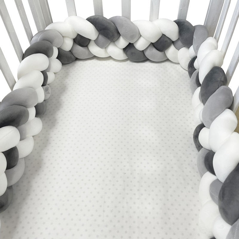 Woven baby bed surround anti-collision strip four strand Fried Dough Twists braid wrapped around the bed surround ins baby child - V.I.P Digital Presence