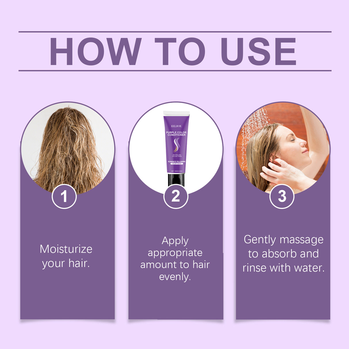 Nourishing Purple Conditioner Hair Care Soft Shine Improve Dry Hair Color Long Lasting Conditioner - V.I.P Digital Presence