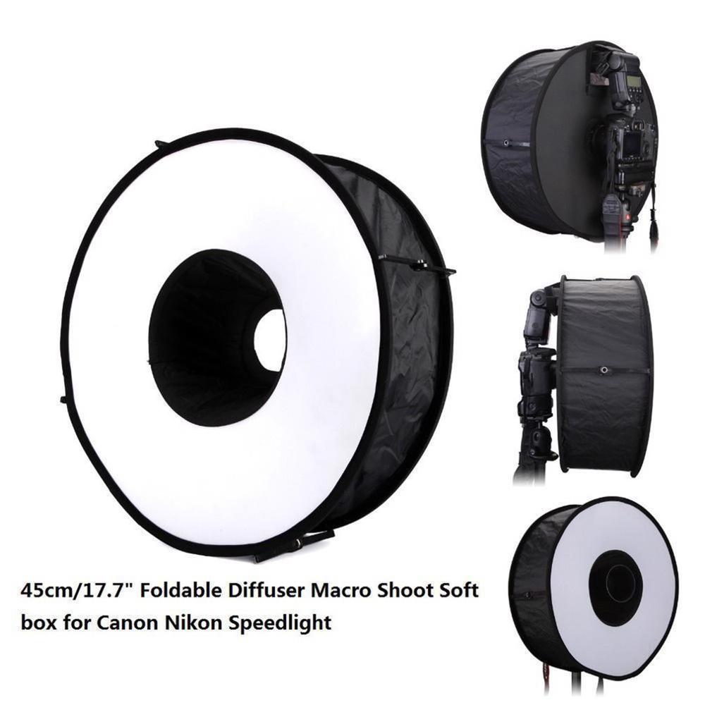 New Ring Softbox Flash Round Flash Softbox Foldable Soft Flash Diffuser Camera