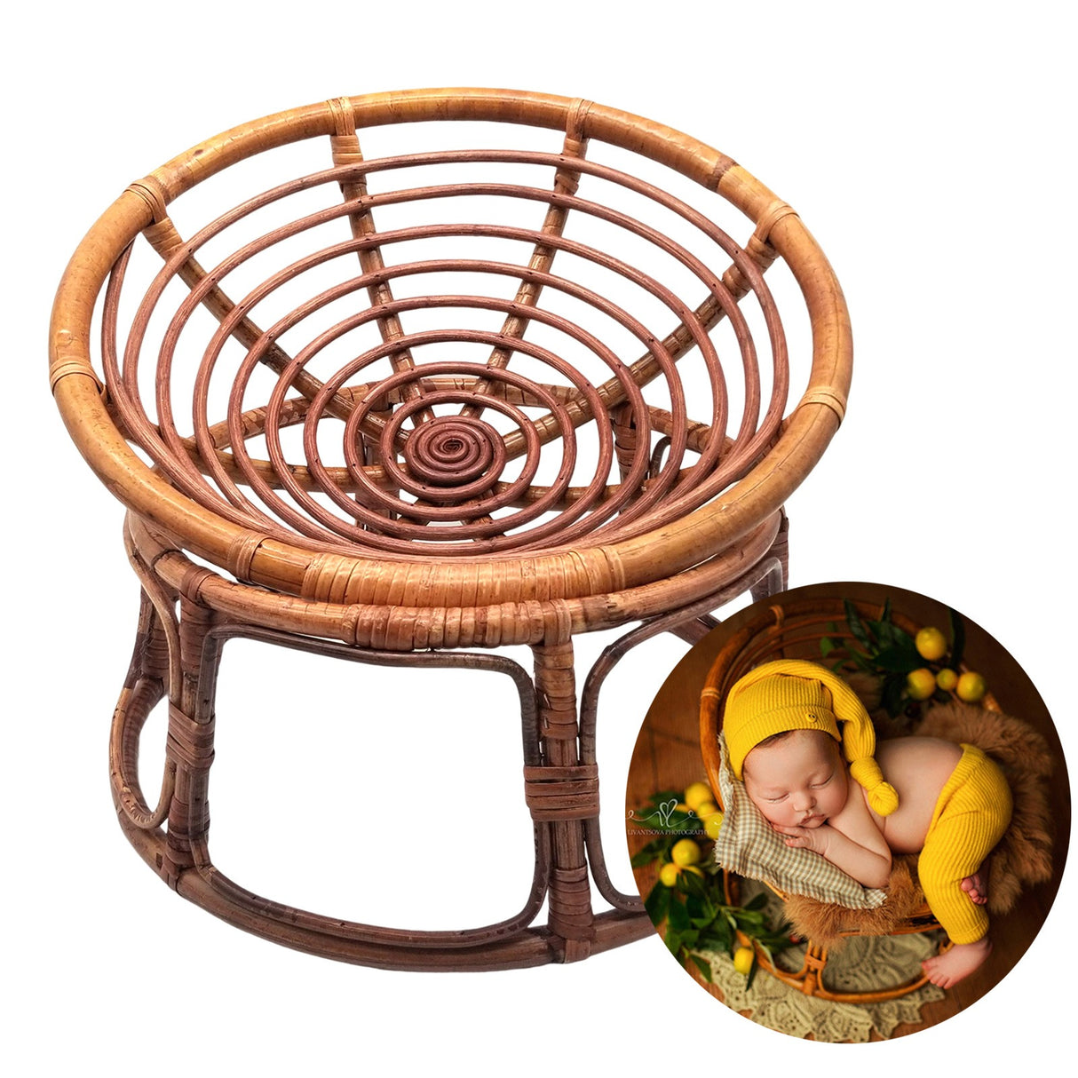 Newborn photography props rattan chair studio shooting supplies auxiliary shooting props handmade - V.I.P Digital Presence