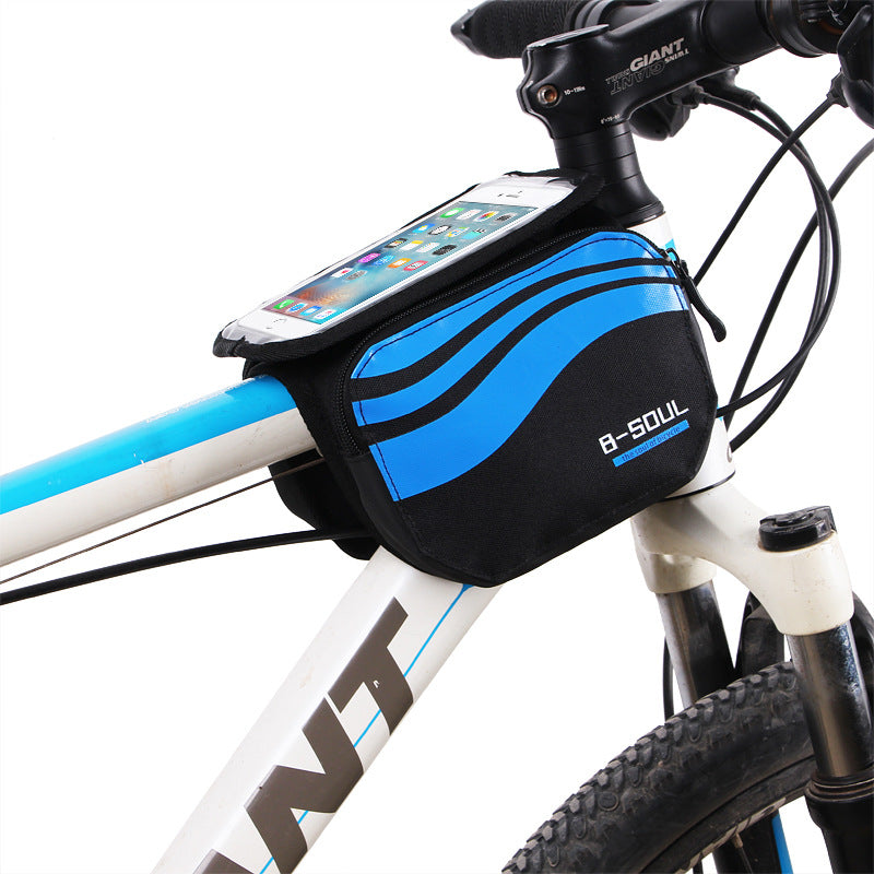 B-SOUL Bicycle Mountain Bike Upper Tube Bag Saddle Bag Road Car Front Bag Increase Touch Screen Mobile Phone Bag 5.7 Inches