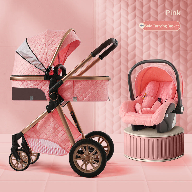 High landscape baby stroller that can sit or lie down lightweight folding two-way shock-absorbing newborn baby stroller - V.I.P Digital Presence