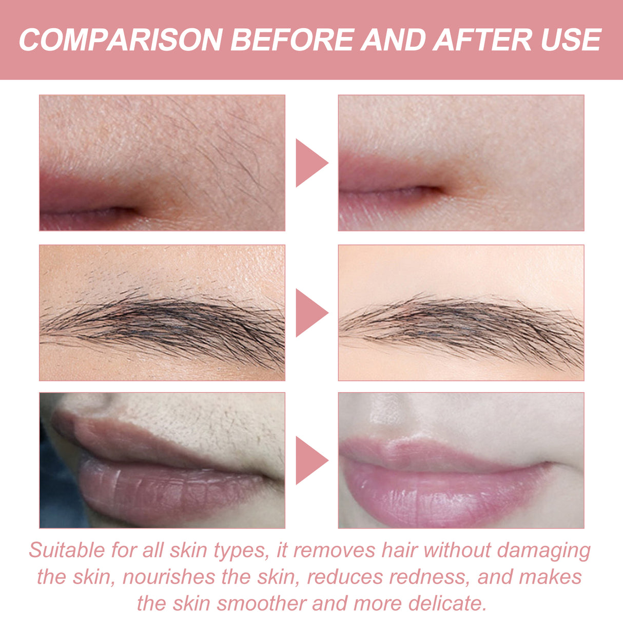 Ouhoe Peach Hair Removal Cream Gentle Non-Irritant Cleaning Ladies Facial Lip Hair Quick Hair Removal Cream - V.I.P Digital Presence