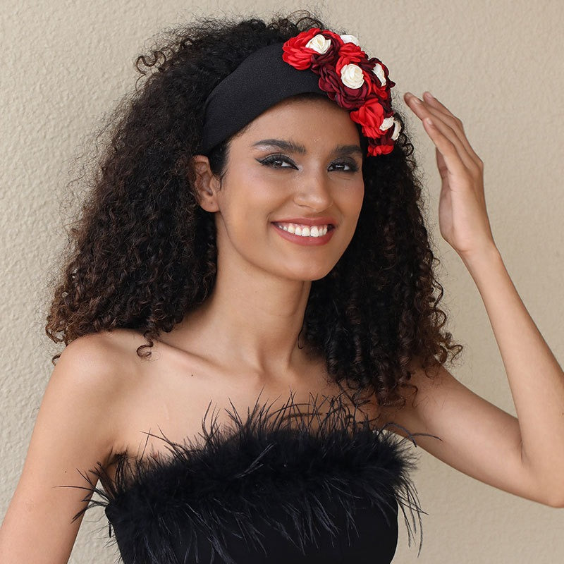 Handmade fabric side three-dimensional flower headband - V.I.P Digital Presence