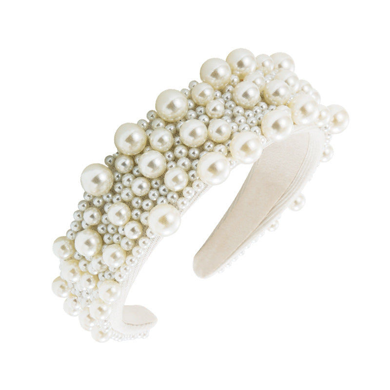 New Heavy Industry Pearl Hair Ornament Women's Wide brim Korean version Net Red Washing Head Band Hair Ornament - V.I.P Digital Presence