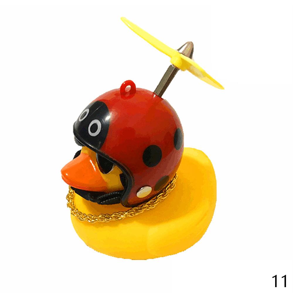 Car Duck with Helmet Broken Wind Small Yellow Duck Road Bike Motor Helmet Riding Cycling Car Accessories Decor Without Lights - V.I.P Digital Presence