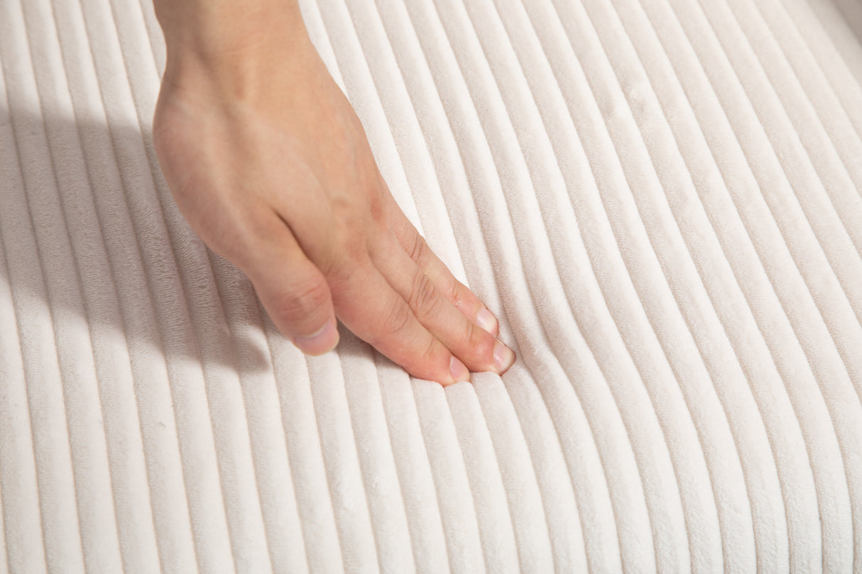 JiaDa Upholstered Swivel Glider.Flannel fabric.Rocking Chair for Nursery in Beige.Modern Style One Left Bag - V.I.P Digital Presence