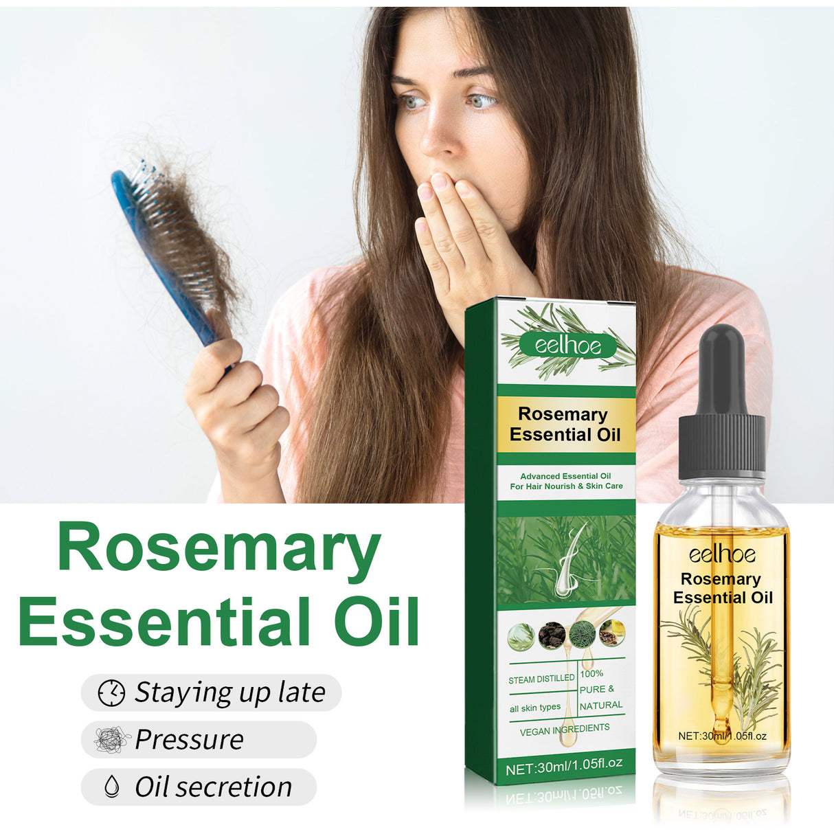 Rosemary Hair Care Essential Oil Repair Split End Dry Hair, Nourish And Smooth Hair Care Oil - V.I.P Digital Presence