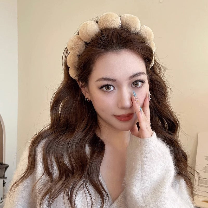 Retro plush hair hoop women's headband compression headband accessories - V.I.P Digital Presence