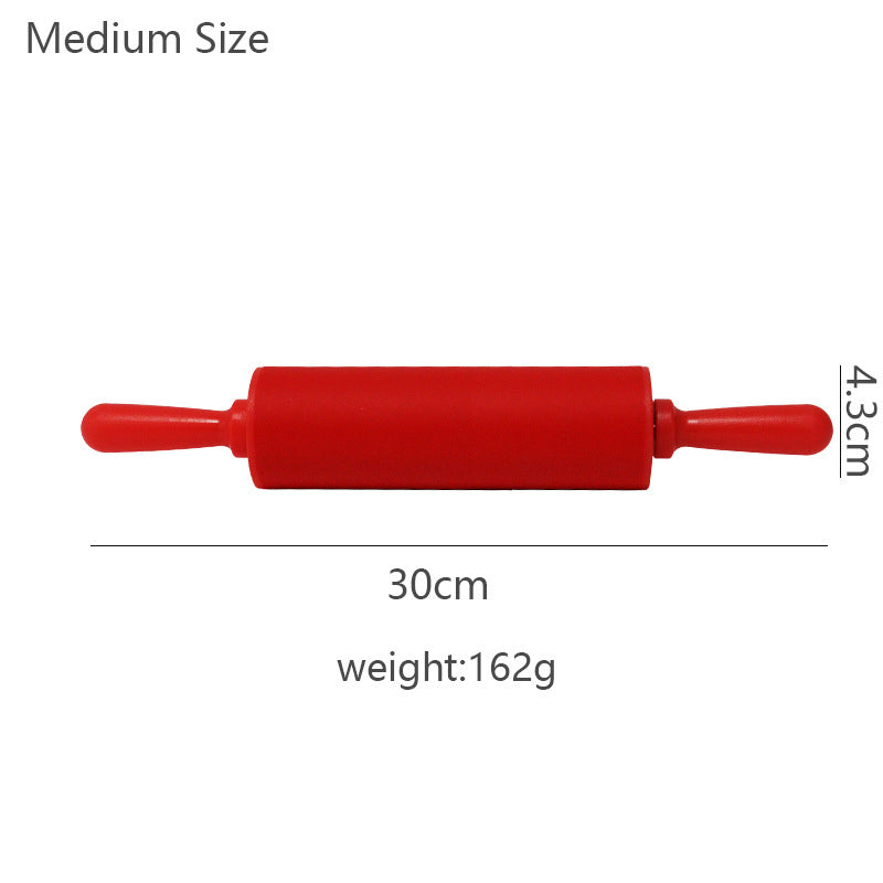 Wooden Handle Silicone Rolling Pin Rolling Pin Roller Flour Pin Small Medium And Large Household Baking Tools And Kitchenware - V.I.P Digital Presence