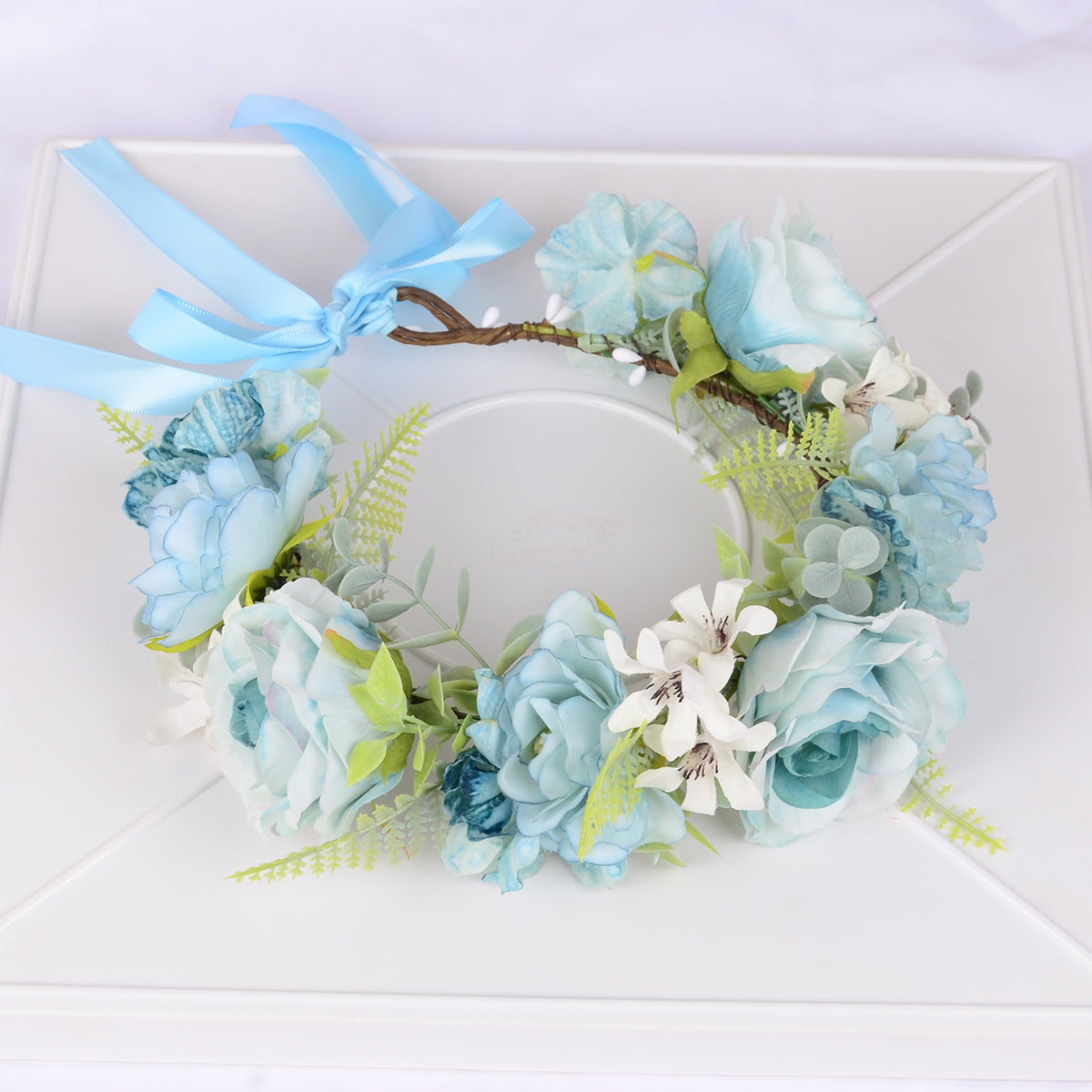 Flower Wreath Simulation Flower Leaves Hair Strap Photography Retro Hanfu Bridal Girl Flower Wreath Headwear - V.I.P Digital Presence