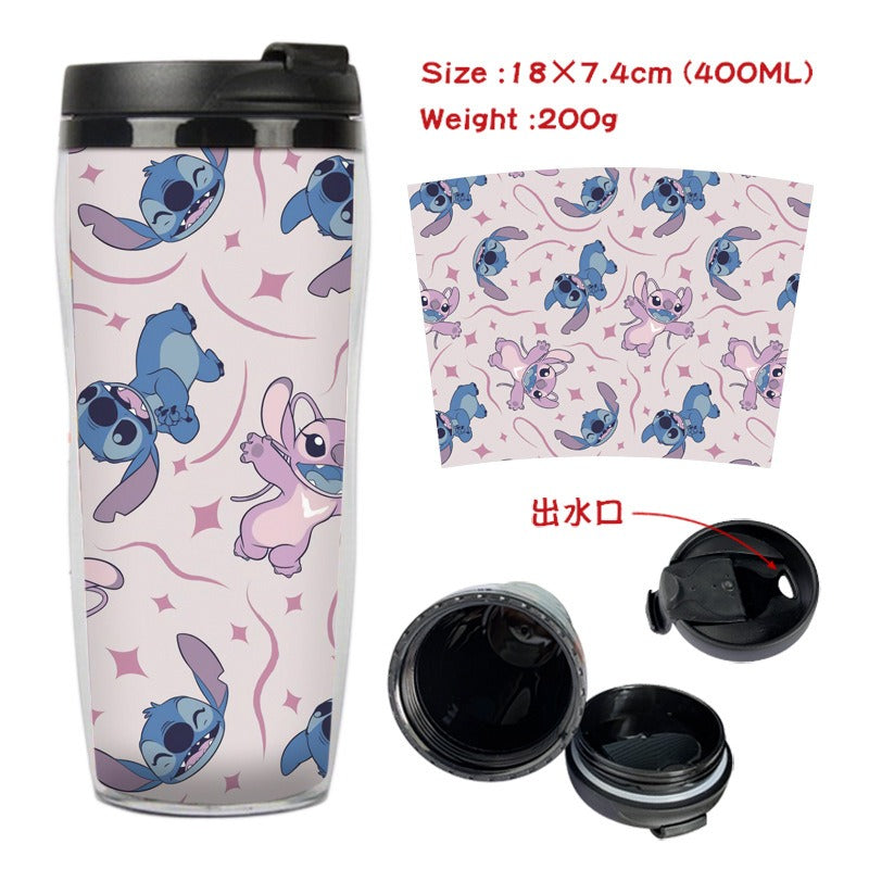 Stitch Stitch animation peripheral double-layer insulated plastic cup two-dimensional cartoon tea cup cold water kettle water cup - V.I.P Digital Presence