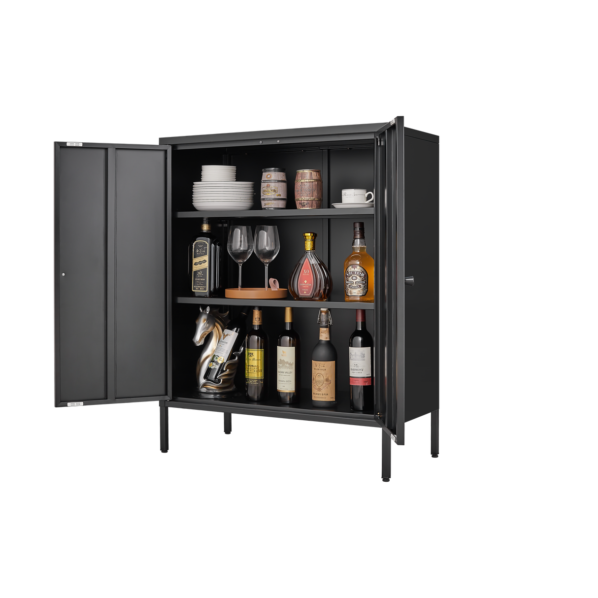 Kitchen Buffet Server Table Accent Sideboard Cupboard Server Buffet Console Table with Doors Cabinet - V.I.P Digital Presence