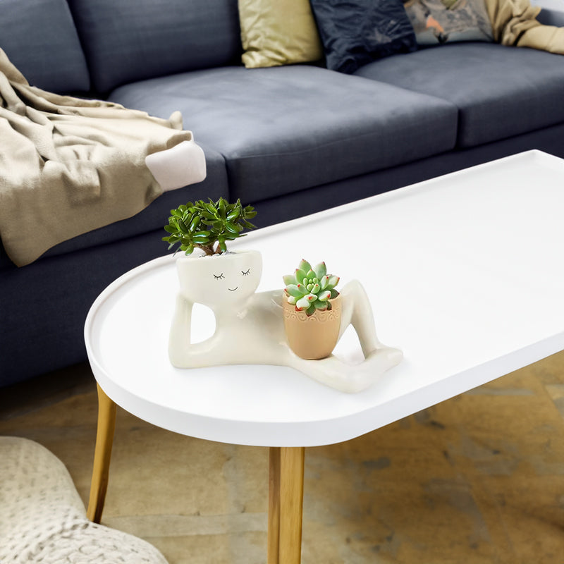 Funny Resin Succulent Pot: Relaxing - pose Figure with Pot Planter, Drainage Hole, Ideal for Succulents and Cacti - V.I.P Digital Presence