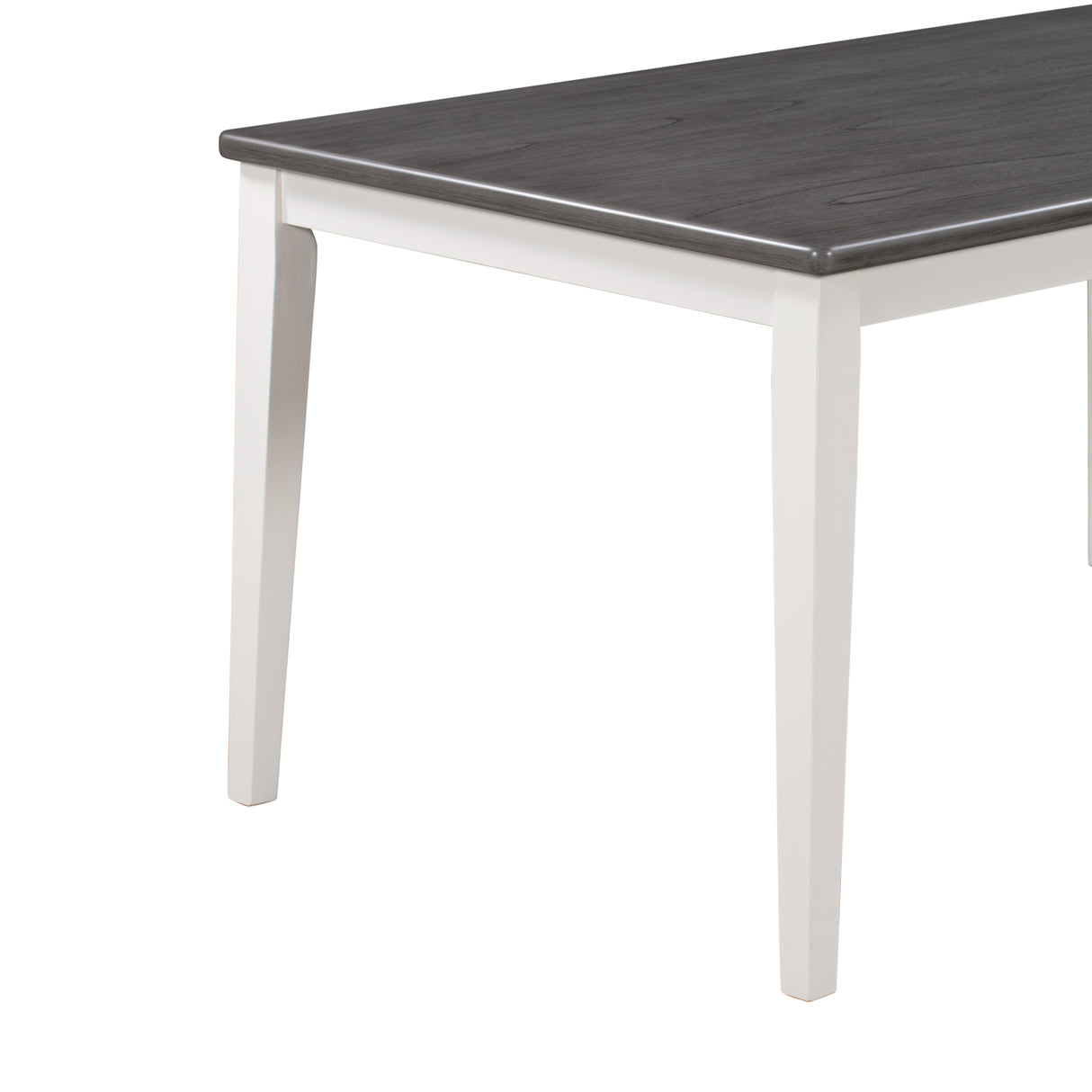 TREXM Classic and Traditional Style 6 - Piece Dining Set, Includes Dining Table 4 Upholstered Chairs & Bench (White+Gray)