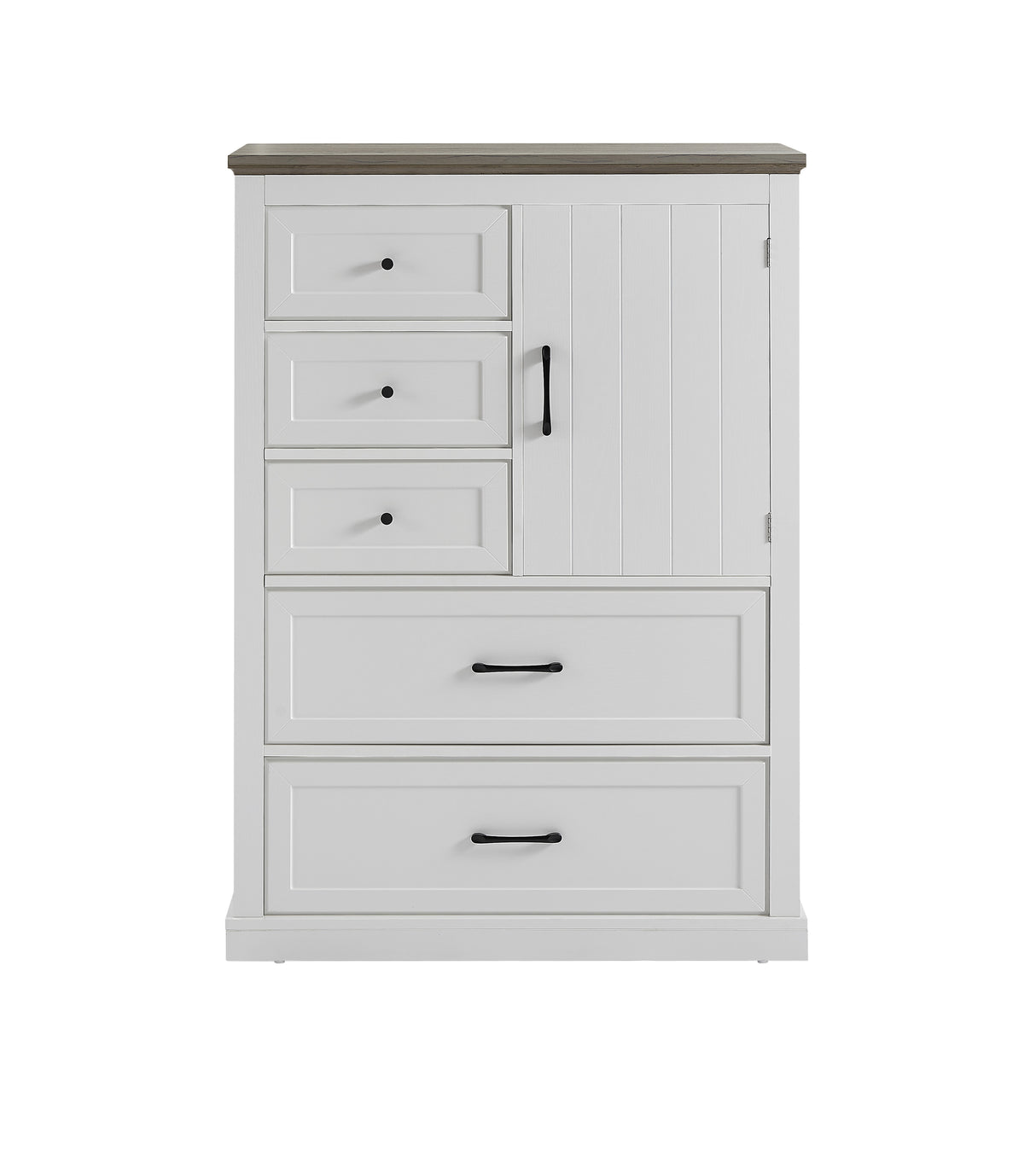 Farmhouse 5 drawer bedroom dressing table, high drawer cabinet white wooden bedroom dressing table. - V.I.P Digital Presence