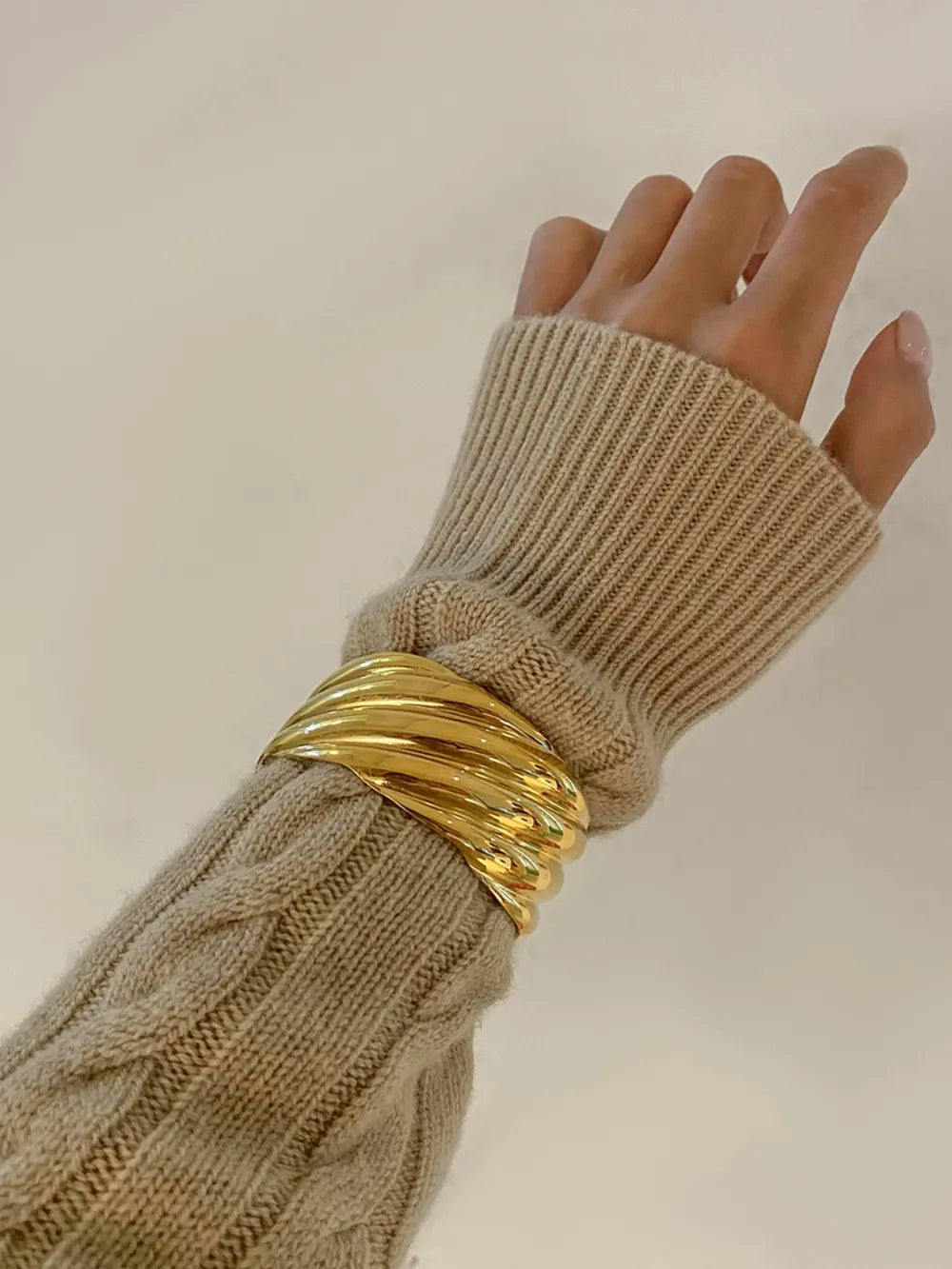 18K Gold-Plated Stainless Steel Open Ring - V.I.P Digital Presence