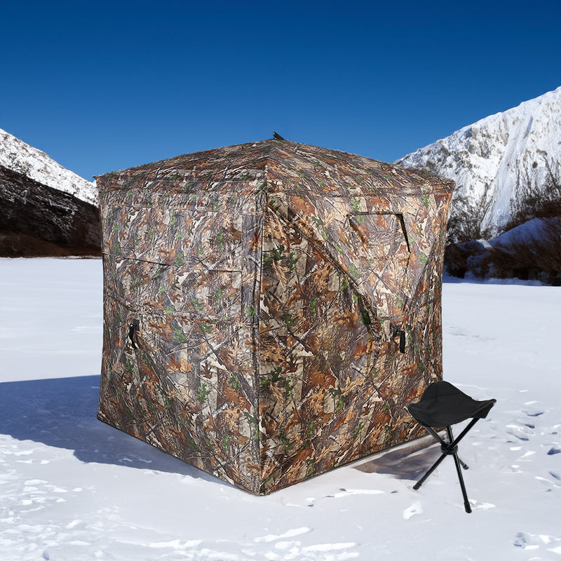 Outdoor See-Through Camouflaged Hunting Blind - Pop-Up Camo Tent for Hunting - V.I.P Digital Presence