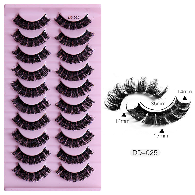 New DD Russian Large Roll Grafting Free False Eyelashes 10 Pairs Of Multi-Layer Thick Cross Mink Like Eyelashes - V.I.P Digital Presence