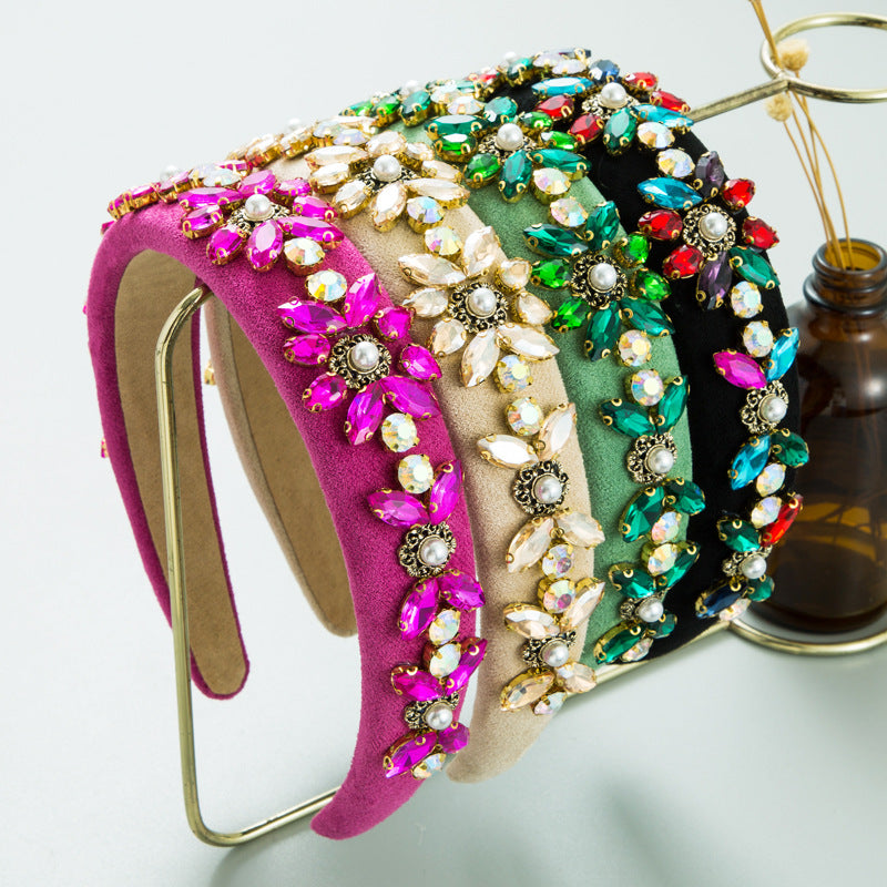 New Baroque Crystal Flower Headwear Wide Brim High Quality Hair Accessories - V.I.P Digital Presence