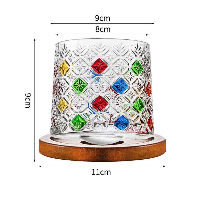 Hand drawn rotating glass cups multiple multi-purpose whiskey glasses rotating glass cups - V.I.P Digital Presence