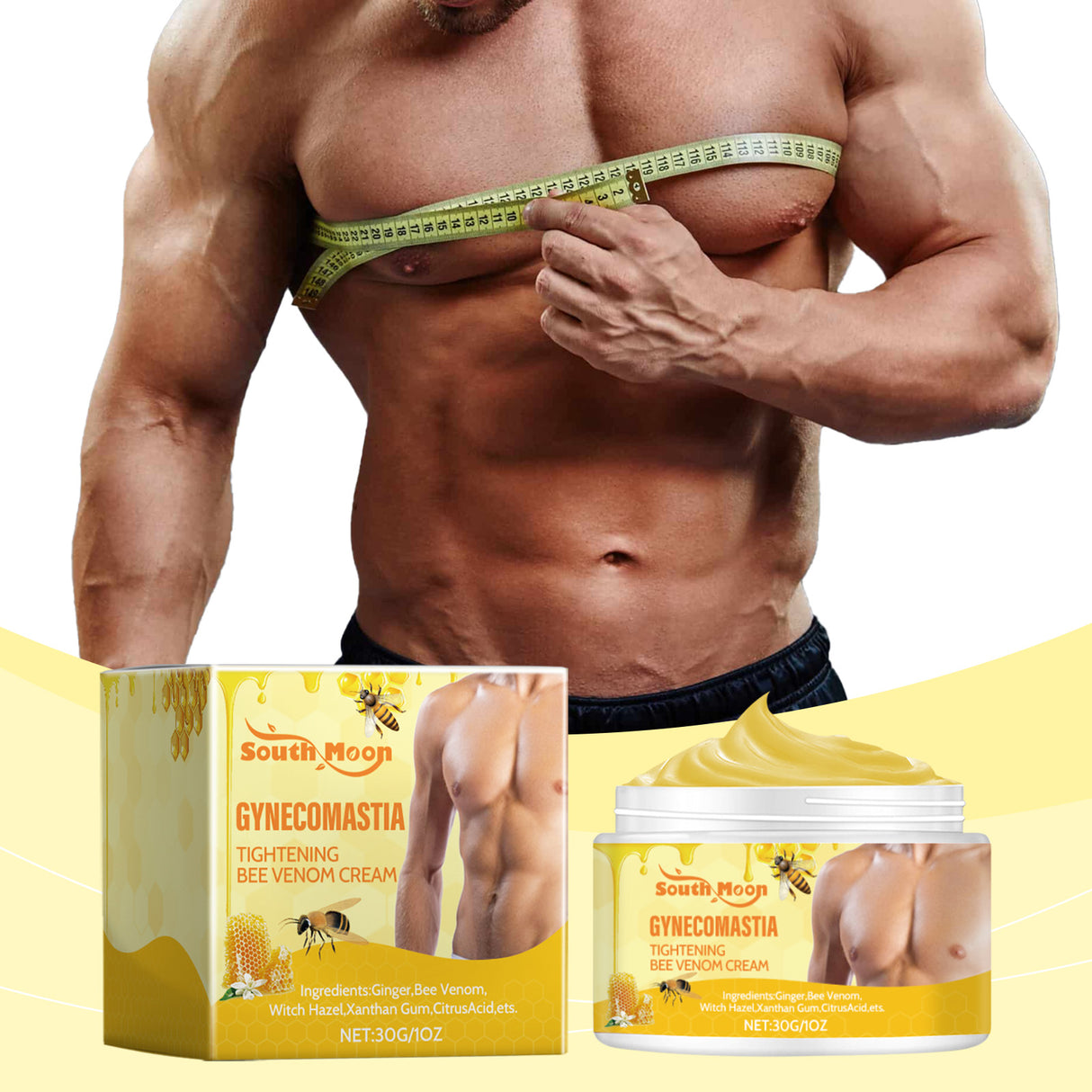 Bee Venom Chest Firming Massage Cream Men's Chest Treatment Firming Chest Massage Body Cream - V.I.P Digital Presence