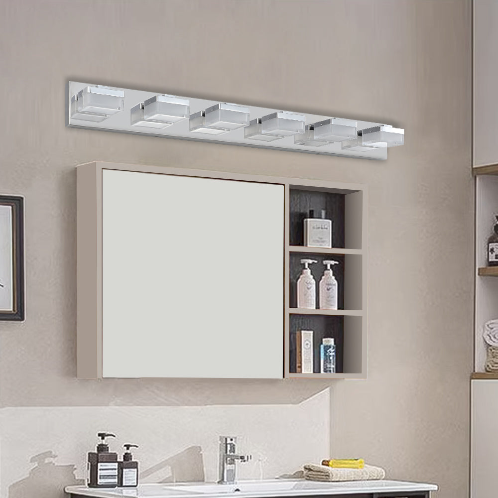 Modern 6-Light Chrome LED Vanity Mirror Light Fixture For Bathrooms And Makeup Tables - V.I.P Digital Presence