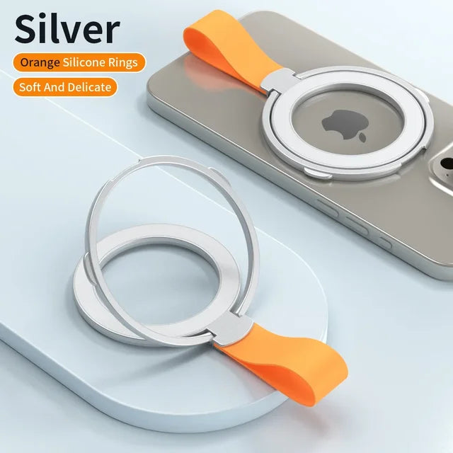 Magnetic Cell Phone Ring Holder for MagSafe Magnet Stand with Strap for IPhone 13 14 15 Samsung Mac Safe Removable Grip Bracket - V.I.P Digital Presence