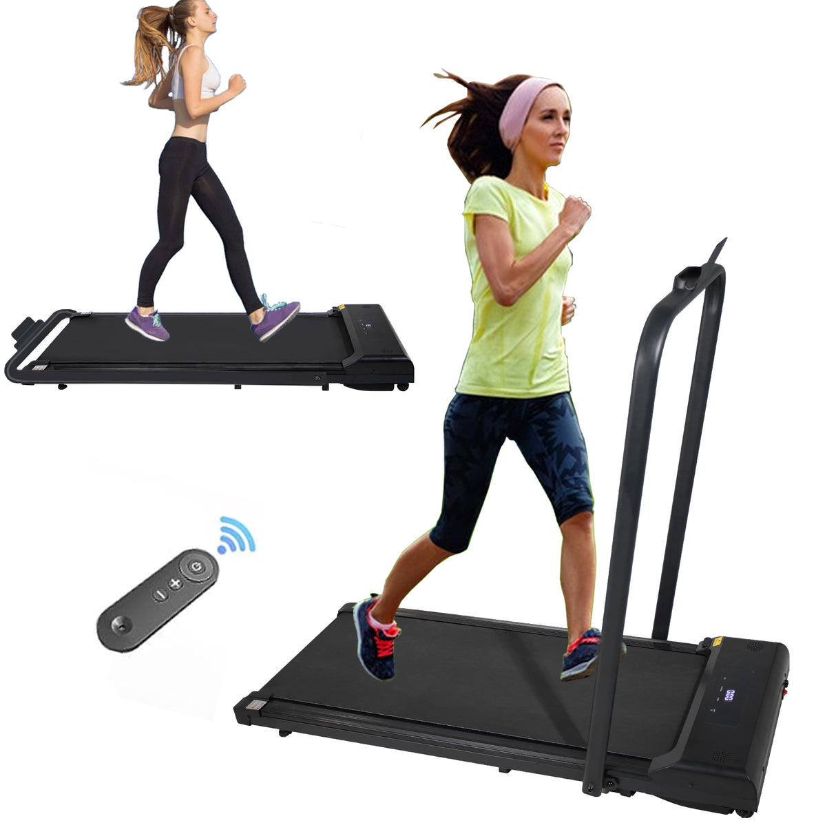 Walking Pad Treadmill Under Desk 2 in 1 Folding Portable Treadmill for Home Office Walking Jogging Machine 240 lb Capacity Black - V.I.P Digital Presence
