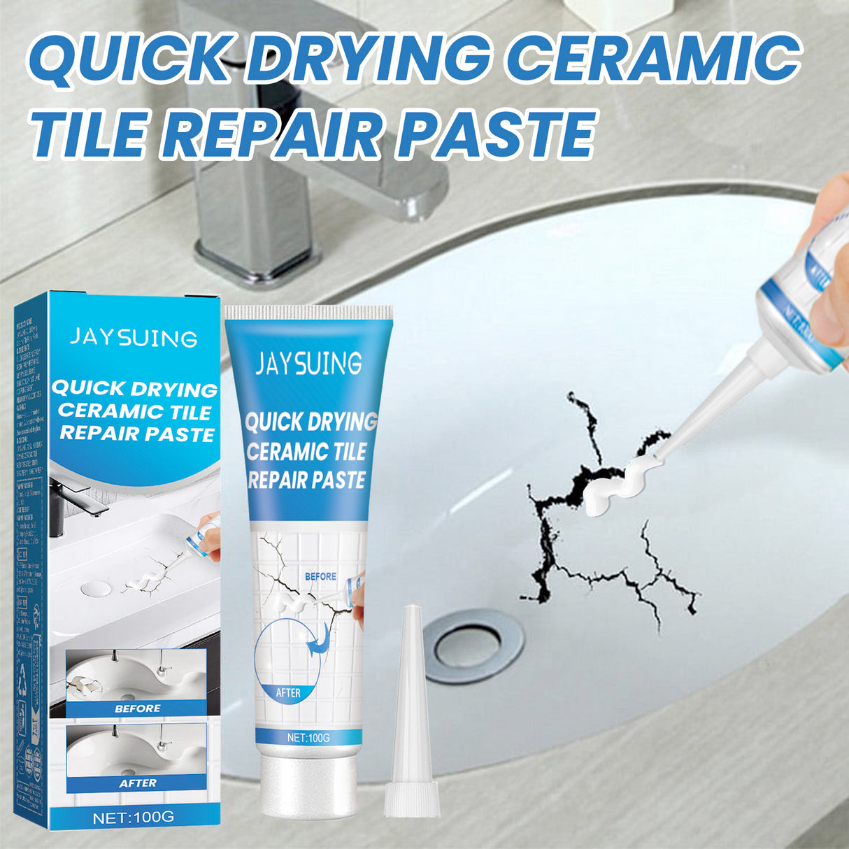 Tile Repair Glue, Bathtub Marble Furniture Floor Tile Toilet Crack Repair Glue Paste - V.I.P Digital Presence