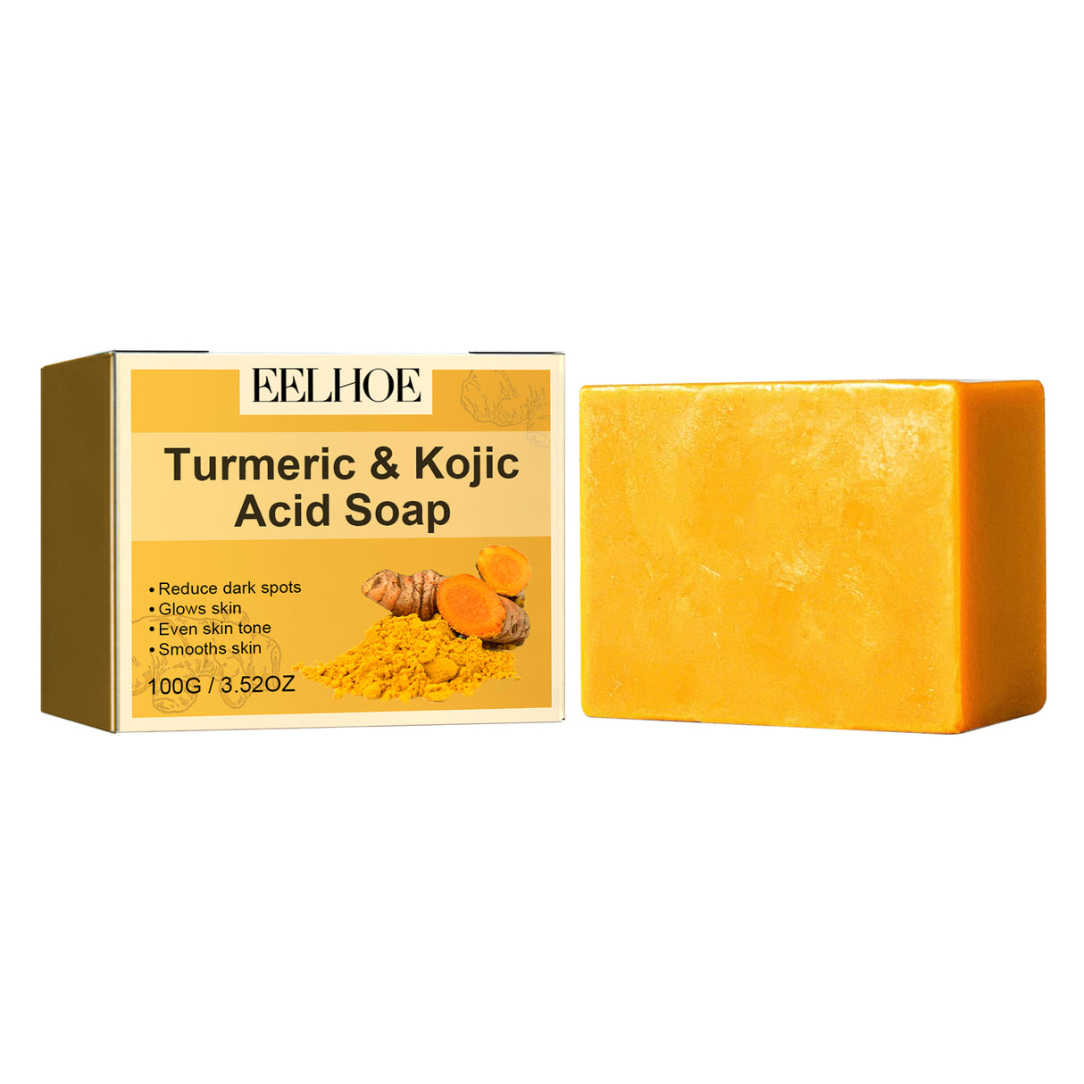 Turmeric & Kojic Acid Soap, Gently Clean Face Fade Spots Brighten Skin Tone Moisturize And Moisturize Even Skin Tone - V.I.P Digital Presence