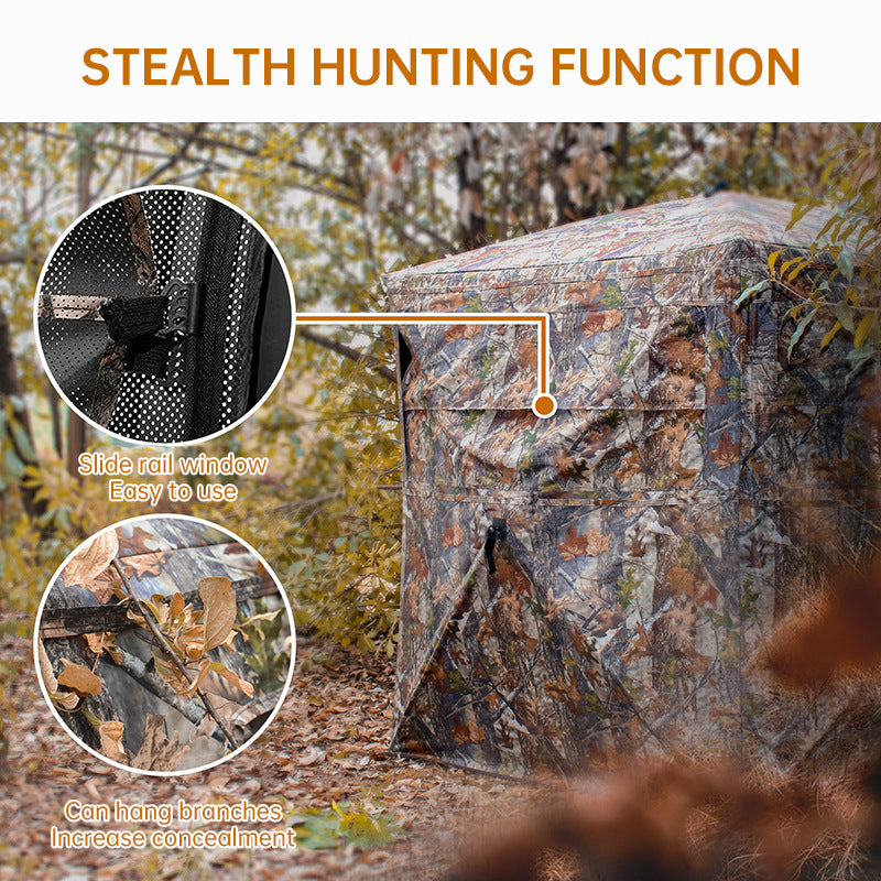 Outdoor See-Through Camouflaged Hunting Blind - Pop-Up Camo Tent for Hunting - V.I.P Digital Presence