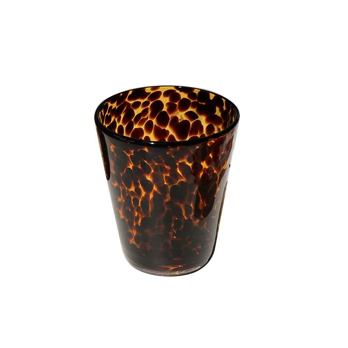1 Pcs Brown Leopard Grain Cup Glass Transparent Sense Water Cup Tea Cup Coffee Mugs Wine Glasses Drinking Glasses - V.I.P Digital Presence