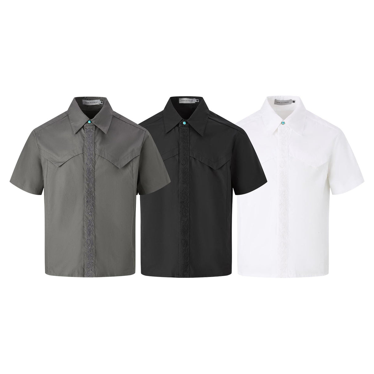 Embroidered short sleeved shirt men's loose shirt - V.I.P Digital Presence