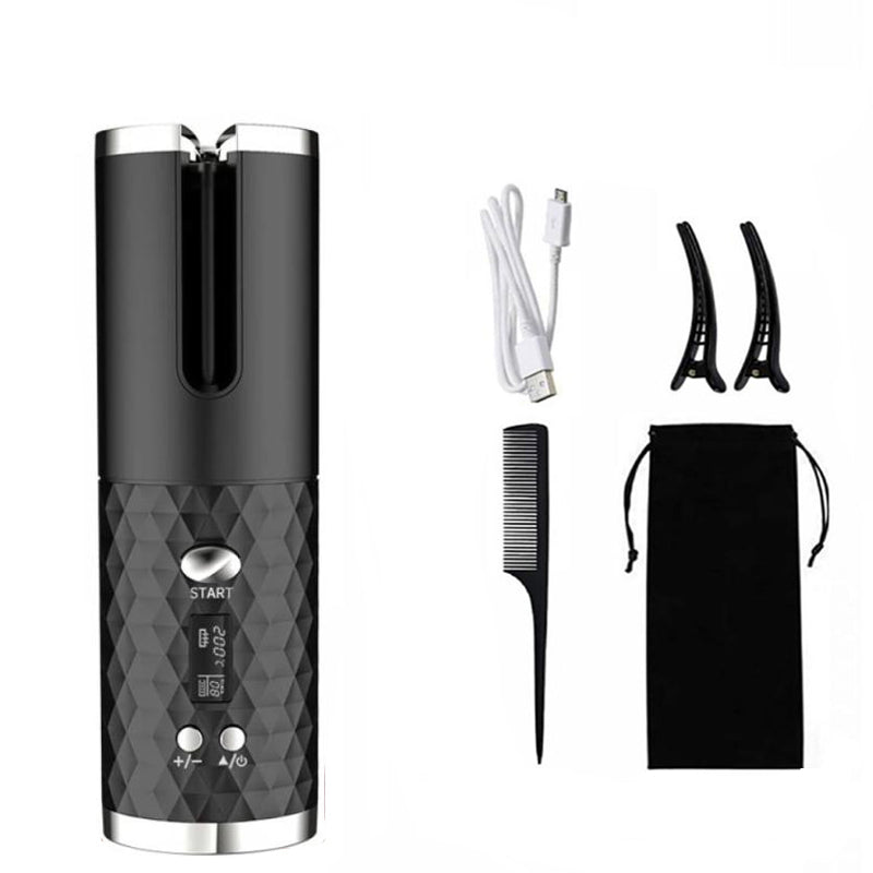 New Portable USB Charging Models Automatic Curling Iron Intelligent LCD Home Mini Lazy Hair Curler - V.I.P Digital Presence
