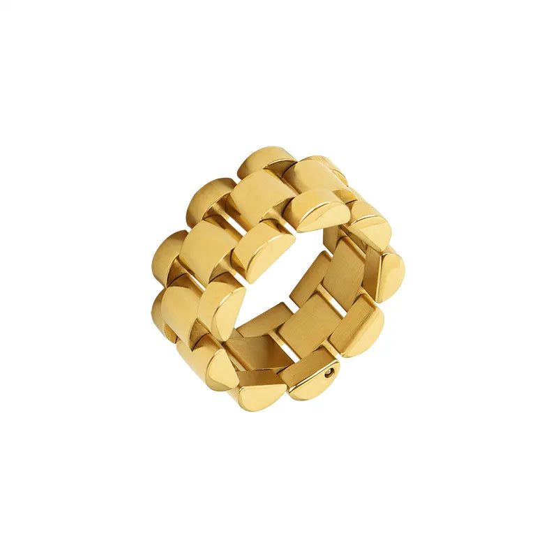 18K Gold-Plated Titanium Steel Ring - V.I.P Digital Presence