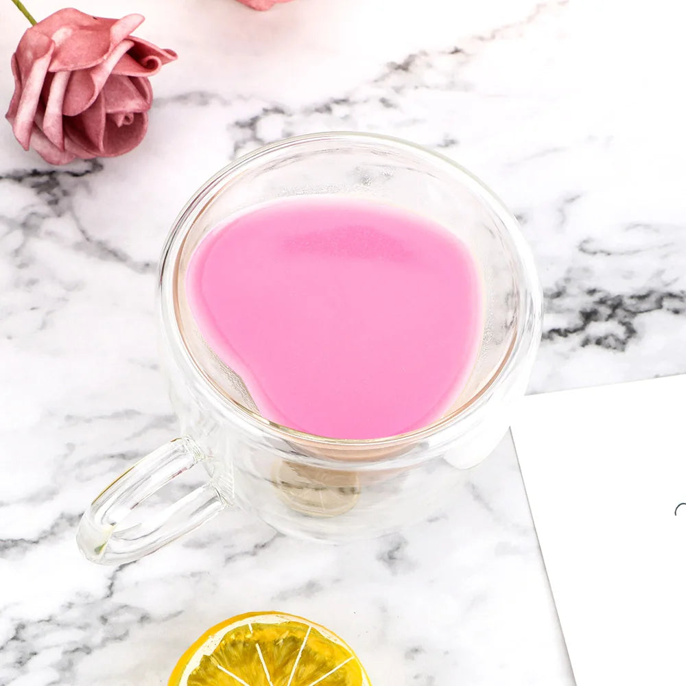 180ml/240ml Heart Love Shaped Tea Beer Mug Juice Cup Coffee Cups Mug Gift Double Layer Glass Mug Heat-Resisting Drinkware - V.I.P Digital Presence
