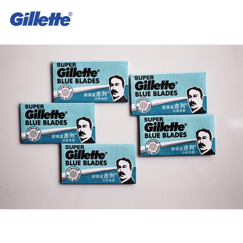 Gillette Super Blue Shaving Razor Blades For Men Stainless Steel double edge Shaver Blades (5 blades x 2 boxes) - V.I.P Digital Presence