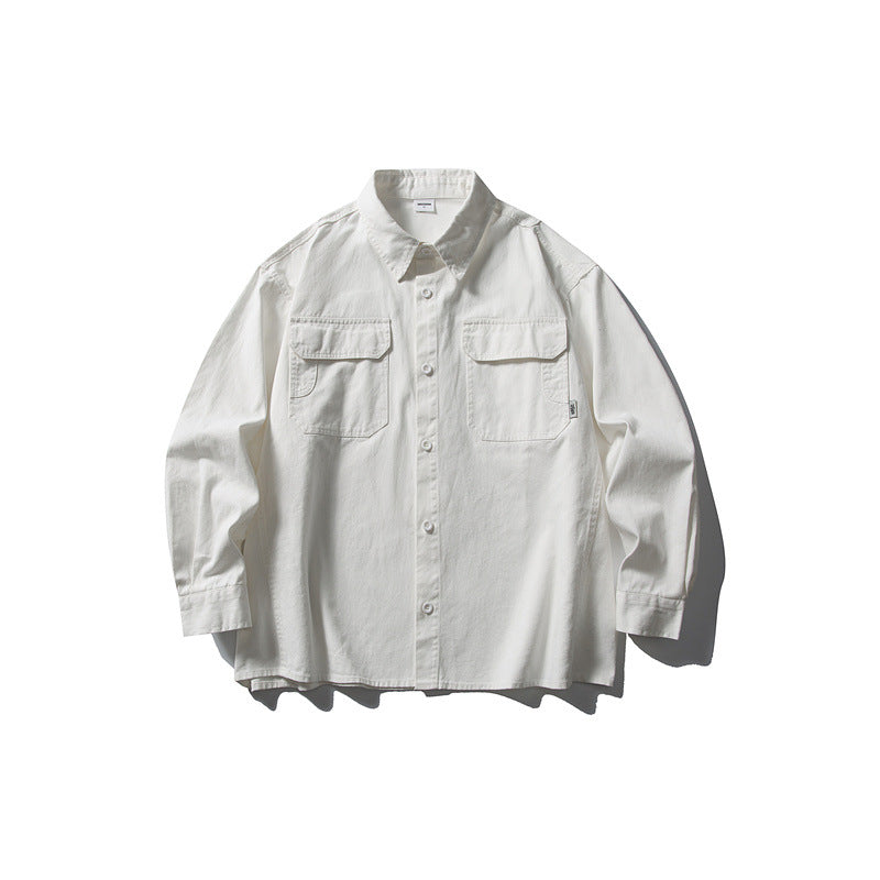 Pocket casual workwear shirt men's loose long sleeved shirt - V.I.P Digital Presence