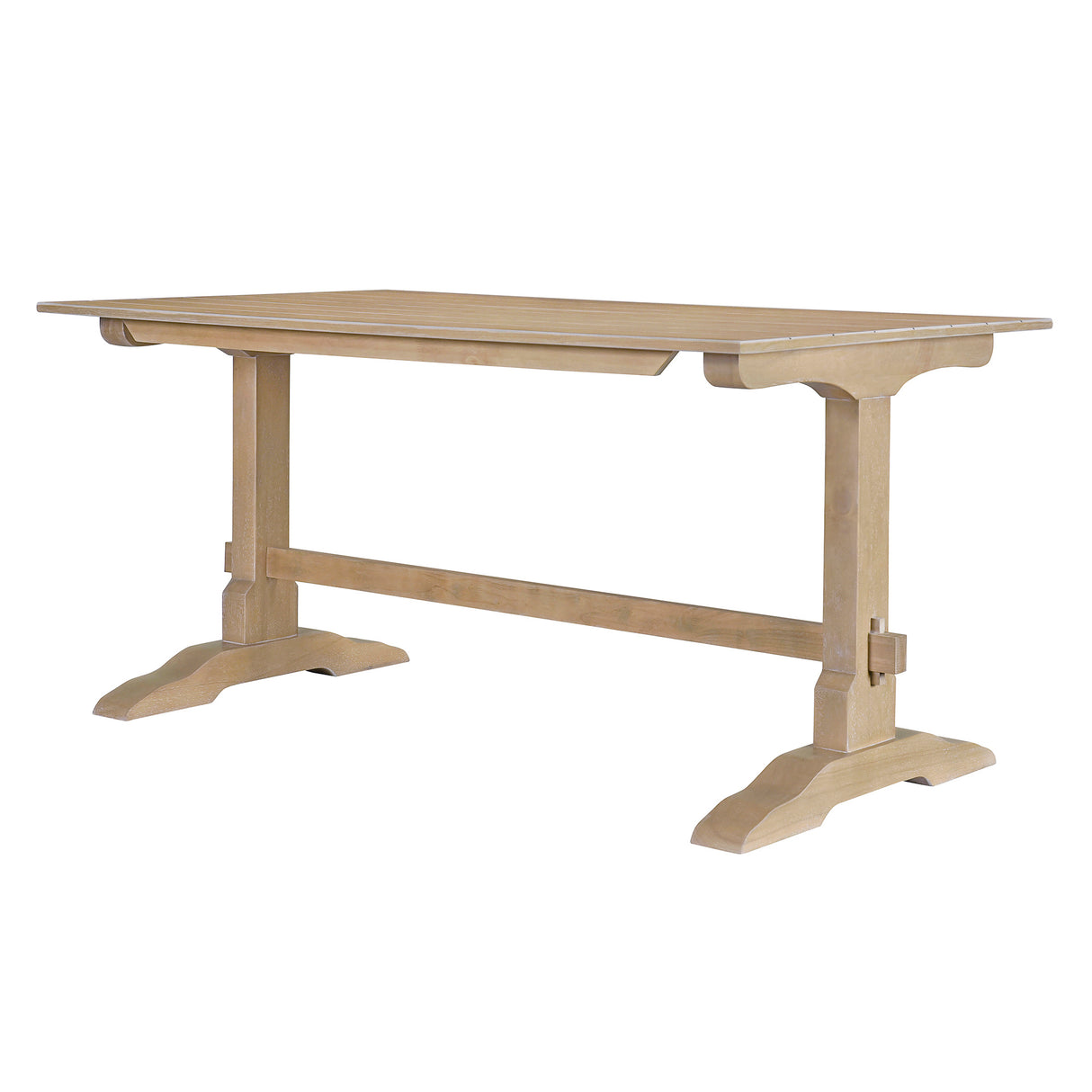 TREXM 3-piece retro dining table, rectangular stand table, and 2 4-person wooden stools (made of natural wood) - V.I.P Digital Presence