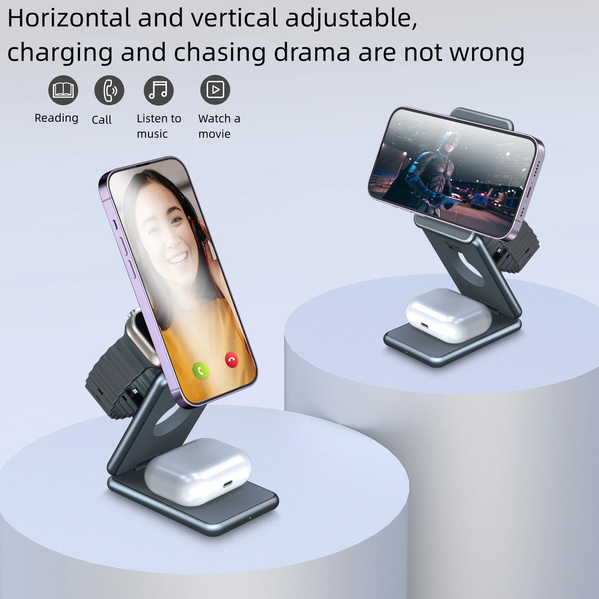 Alloy folding Magsafe15W magnetic wireless fast charging mobile phone earphone watch three-in-one folding wireless charger - V.I.P Digital Presence