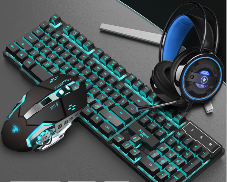 Keyboard Mouse Headset Glare Gaming Set - V.I.P Digital Presence