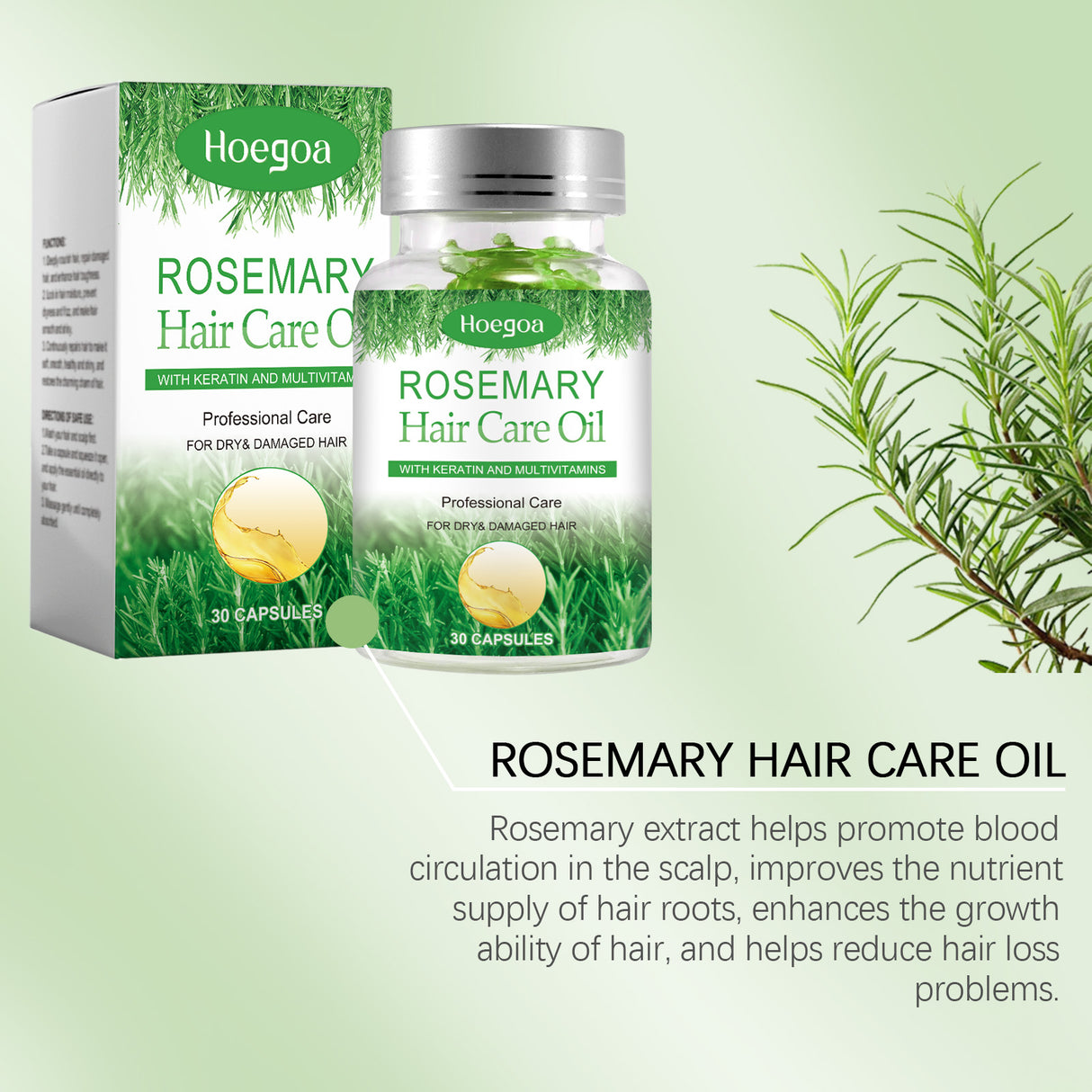 Rosemary Hair Care Capsules Nourishing Hair Care Capsules Soothing And Repairing Frizzy Rosemary Capsules - V.I.P Digital Presence