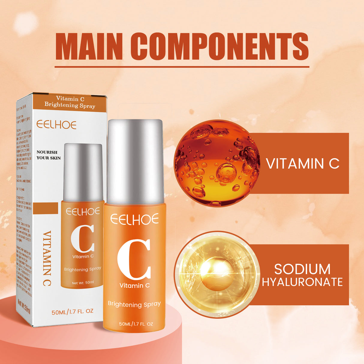 Vitamin C Moisturizing Spray Hydrates And Moisturizes Skin, Lightening Acne Spots And Whitening Spray - V.I.P Digital Presence