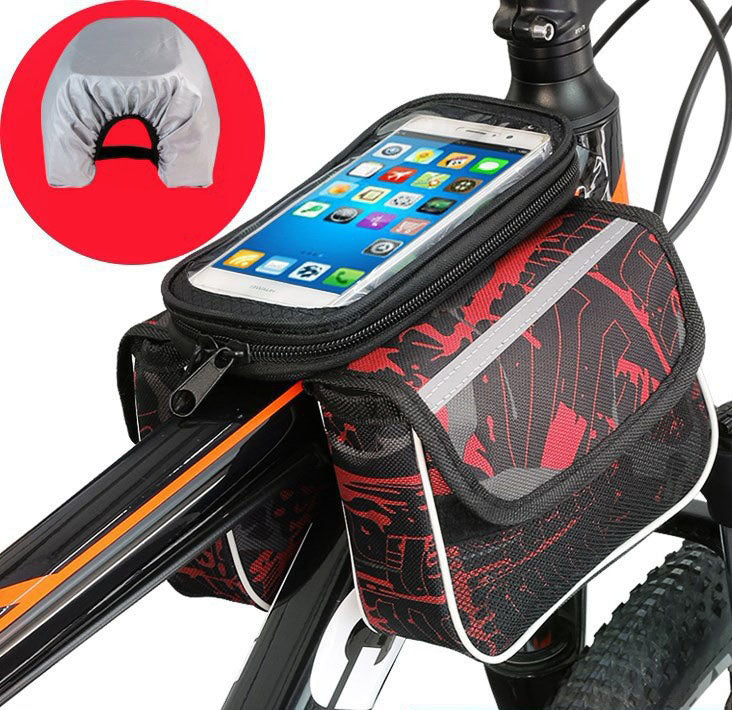 Bicycle Bag Mountain Bike Front Beam Bag Touch Screen Mobile Phone Bag Big Saddle Bag Frame Tube Bag Riding Equipment