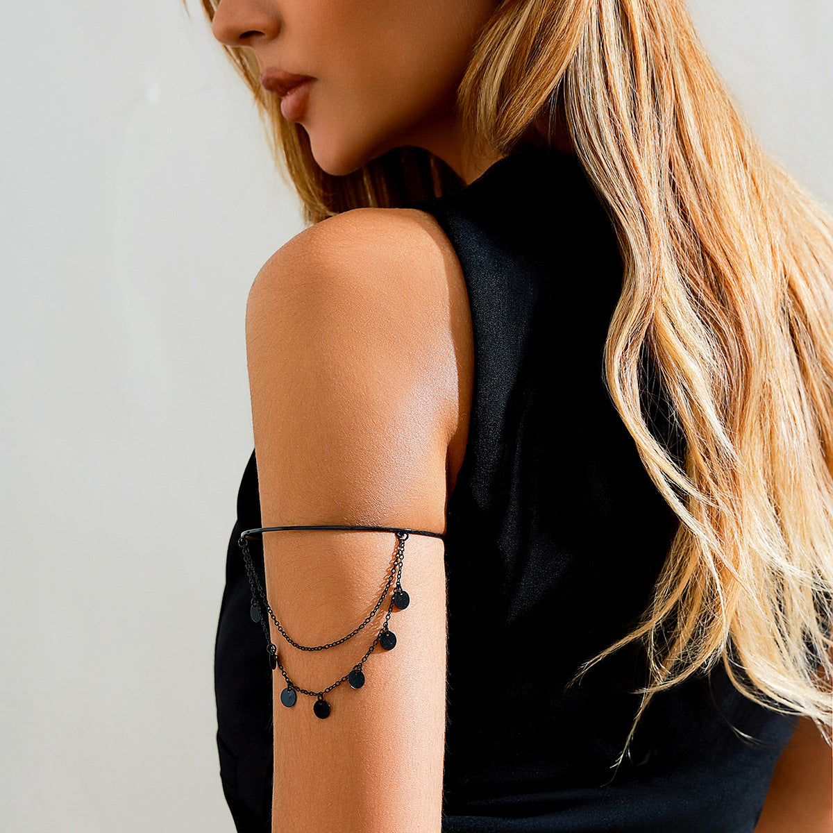 Sweet and Cool Gothic Cross Crystal Chain Multi layer Open Arm Bracelet Hand Ornament Leg Chain - V.I.P Digital Presence