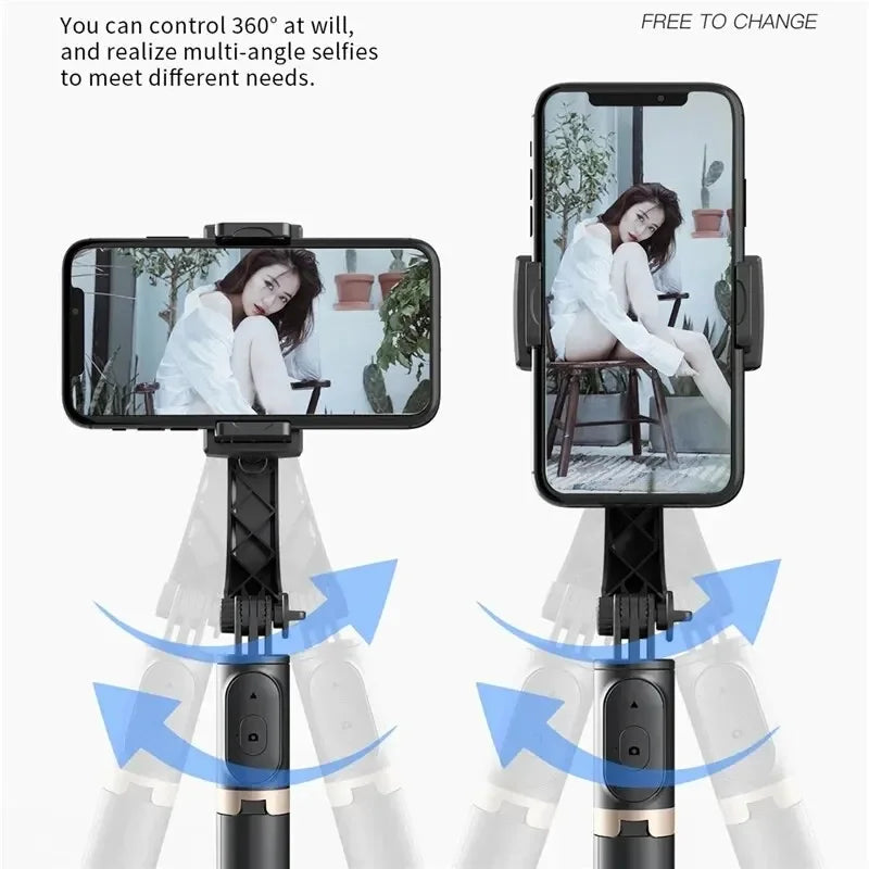 Q08 Gimbal Stabilizer Mobile Phone Video Stabilizer Bluetooth Selfie Stick Tripod for Smartphone Live Vertical Shooting Bracket - V.I.P Digital Presence