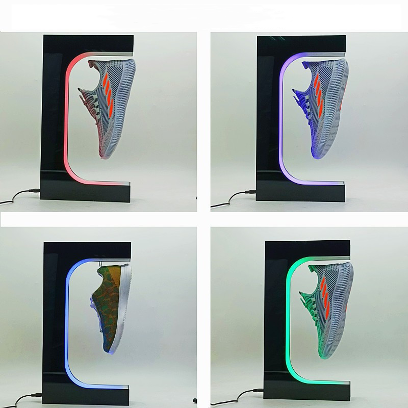Magnetic levitation acrylic platform desktop advertising rotating display platform Magnetic levitation shoe display rack - V.I.P Digital Presence